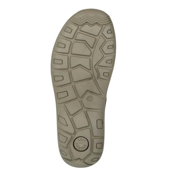 Roamers Mens Leather Touch Fastening Sandals - Brown - 