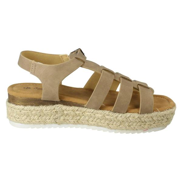 Savannah Ladies Savannah Buckle Ankle Strap Wedge Sandals F12097