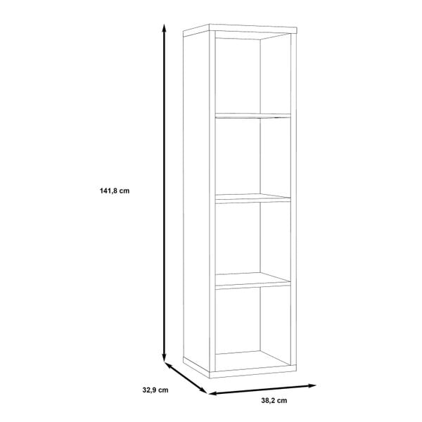 Wyld Haus Shanghai Matt Black 4x1 Storage Unit 4 Shelves