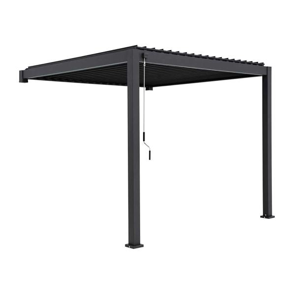 Ocean Designs Tivoli 3m x 3m Grey Frame Wall Mounted Pergola