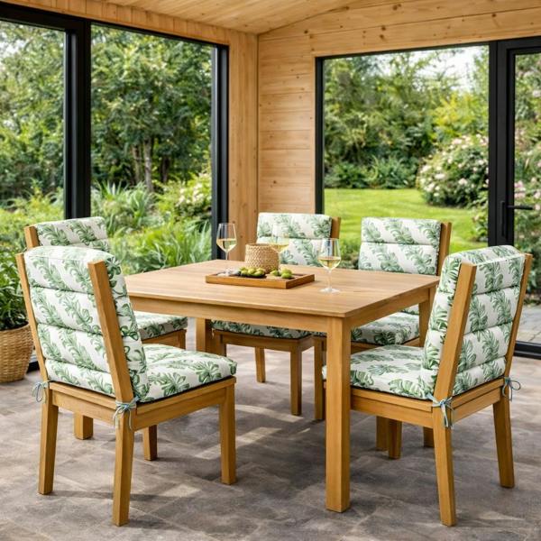Gardenwize Pair of Outdoor Seat Cushion – Bali Full Length Chair Pad