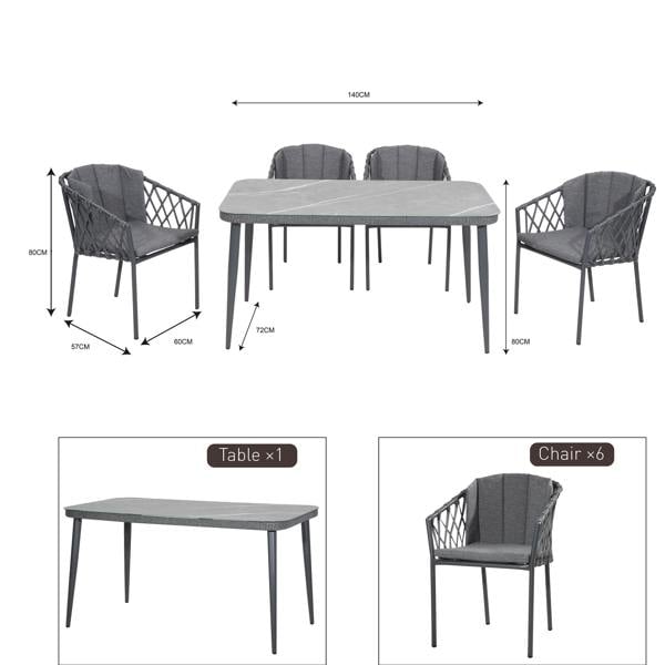 Groundlevel The Sweenie 7 Piece Outdoor Furniture Set
