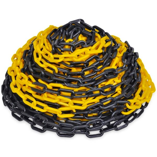 Berkfield 30 m Plastic Warning Chain Yellow and Black