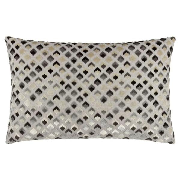 Paoletti Lexington Jacquard Velvet Cushion Cover - Grey/Black - 