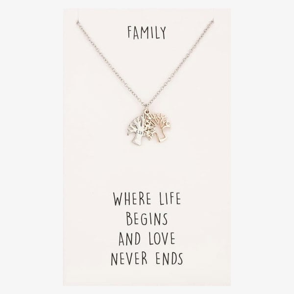 T. H. Baker Sentiments Family Tree Two-Tone Pendant 18549A