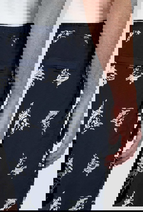 Paul & Shark Men's Shark Pattern Swim Shorts - Navy