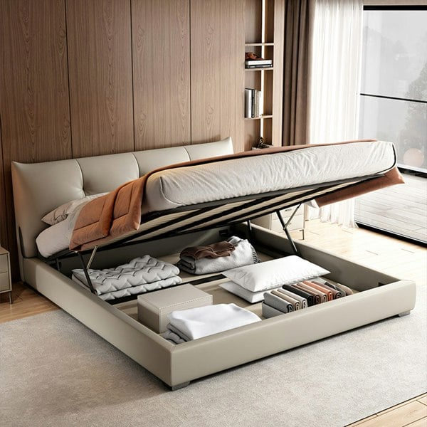 Arjun King Size Superking Size Bed, Leather-Ritconcept-Rit Concept