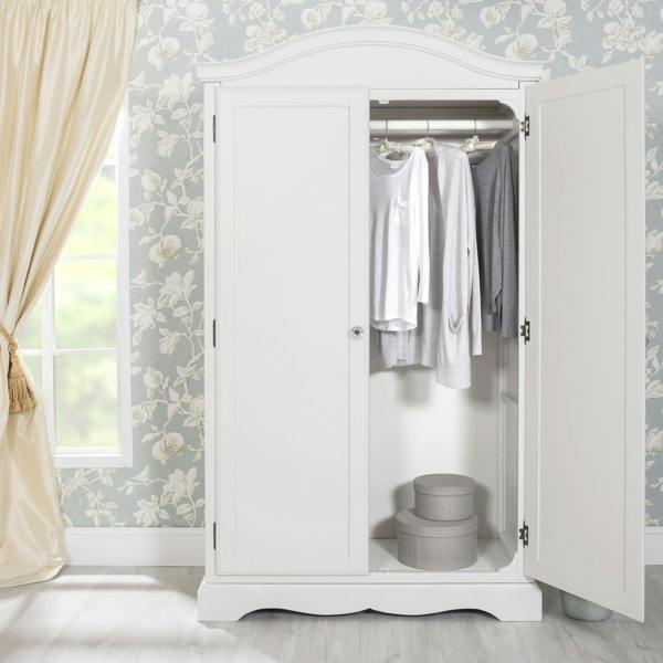 Romance Double Wardrobe with Crystal Handles. Full Hanging French Style Storage