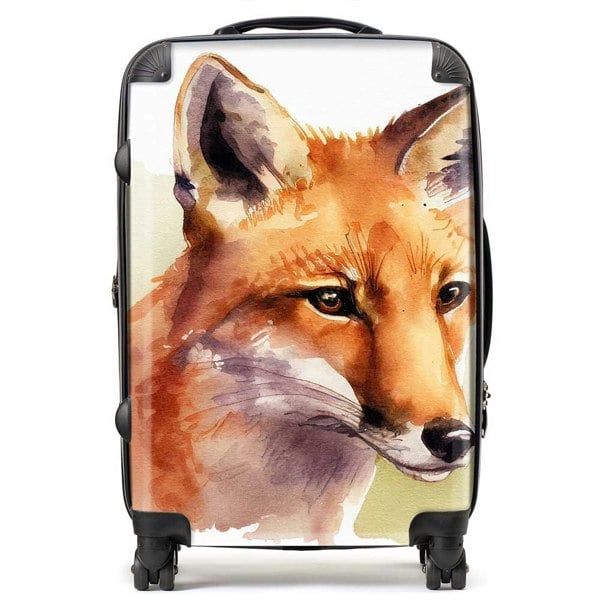 Warren Reed Fox Watercolour Suitcase