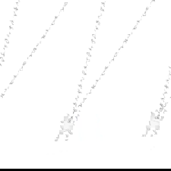 Portuguese Podengo Silhouette Silver Necklace - Personalised - MYLEE London