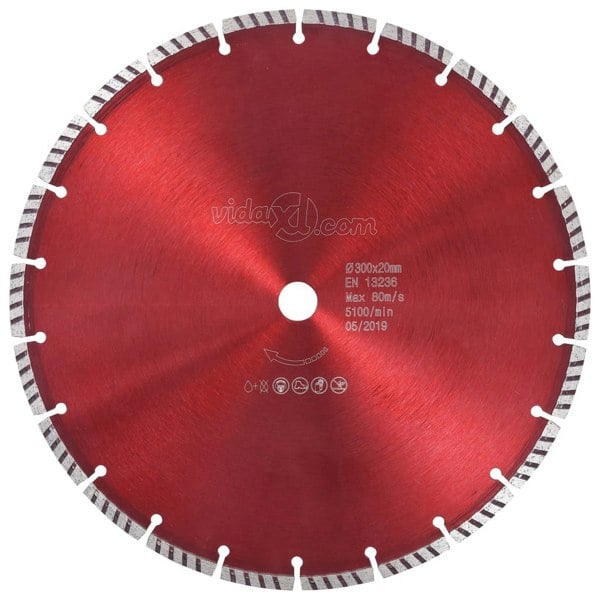 Berkfield Diamond Cutting Disc with Turbo Steel 300 mm
