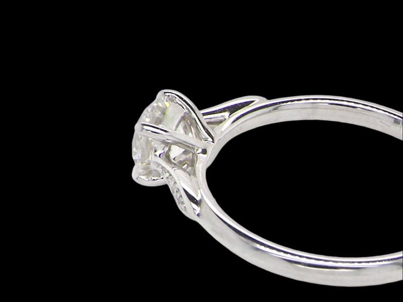 side view platinum diamond ring