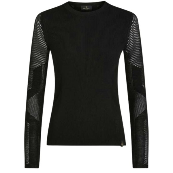 Belstaff Kai Crewneck Long Sleeve Black T-Shirt XS