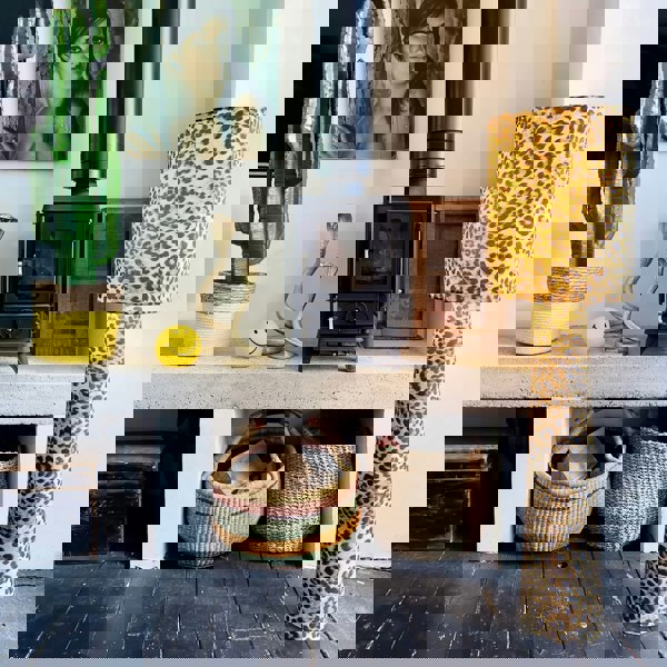 Handmade Luxe Leopard Print Retro Lamps - The Maxi, Light on