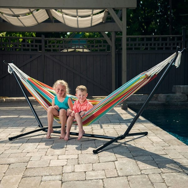 Vivere Double Polyester Hammock with Stand (250 cm) - Ciao