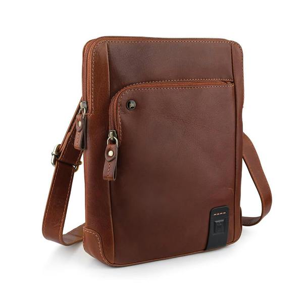 PRIMEHIDE Medium Leather Messenger Bag - Matteo Tuscan