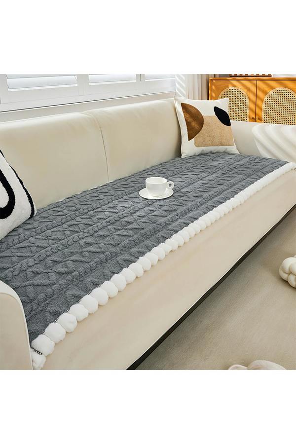 Living and Home Soft & Non-slip Plush Sofa Cover