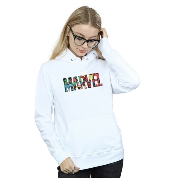 Marvel Comics Womens/Ladies Infill Logo Heather Hoodie - White