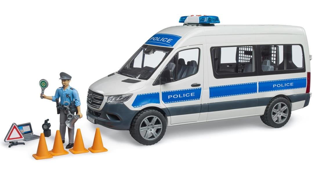 Bruder MB Sprinter Police with policeman and L S Module Delivery Vehicle Model