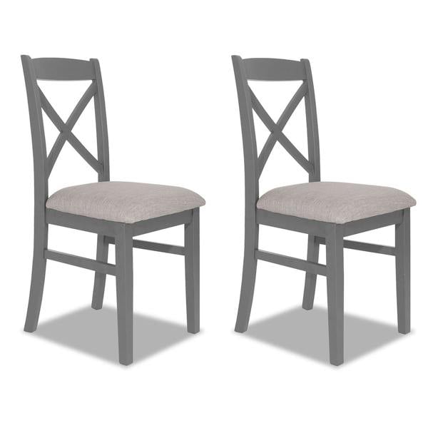 Florence Crossback Upholstered Seat Chairs Set of 2