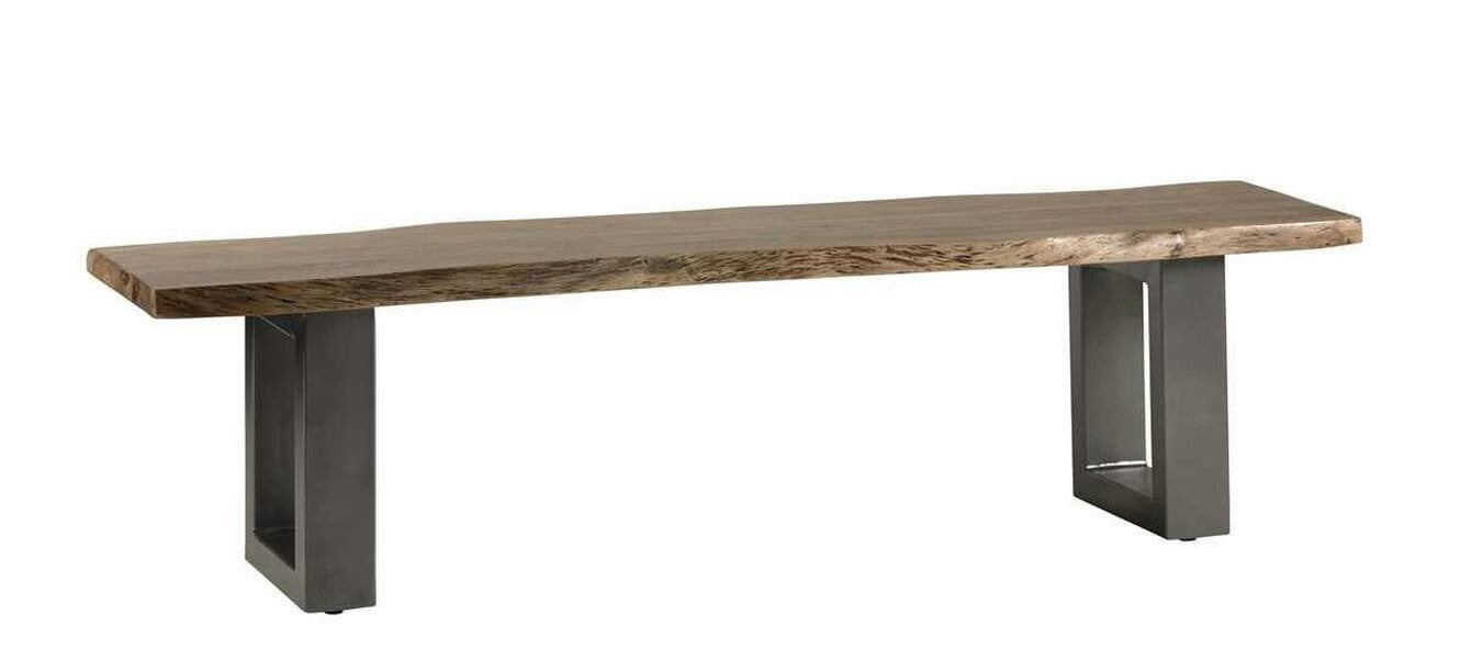 Wyld Haus Wellington Large Acacia Wood Live Edge Modern Dining Bench