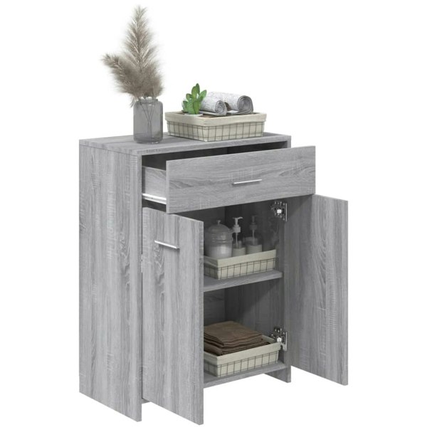 Berkfield Bathroom Cabinet Grey Sonoma 60x33x80 cm Engineered Wood