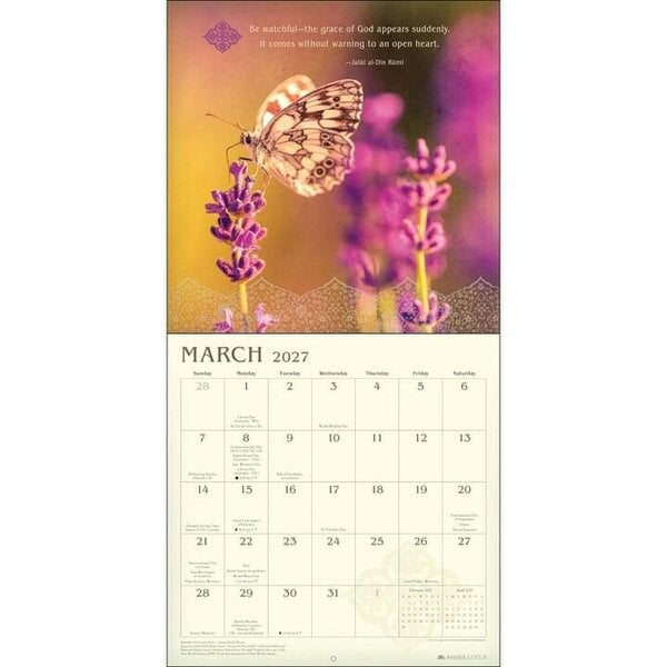 Meditation Calendar 2027, Wall Calendars, Month To View, Lifestyle, Gift