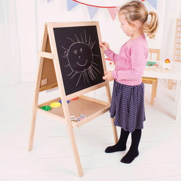 Bigjigs Toys Wooden 2 Sided Junior Art Easel