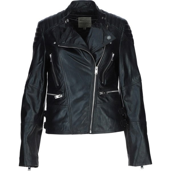 'B Soho' Real Leather Biker Jacket: B Soho