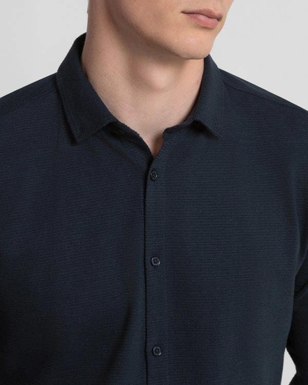 Steel & Jelly Textured Long Sleeve Jersey Shirt