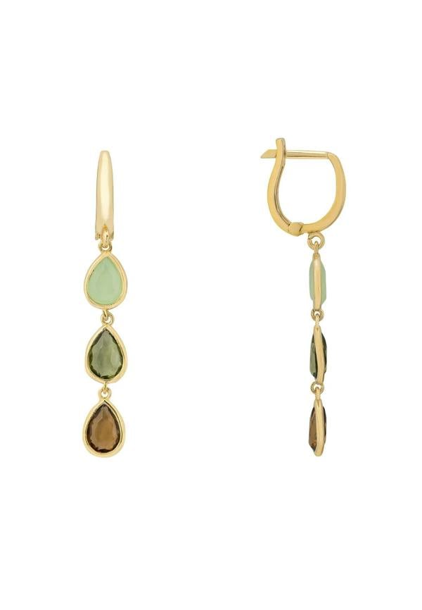 Latelita Sardinia Triple Teardrop Earrings Gold The Greens