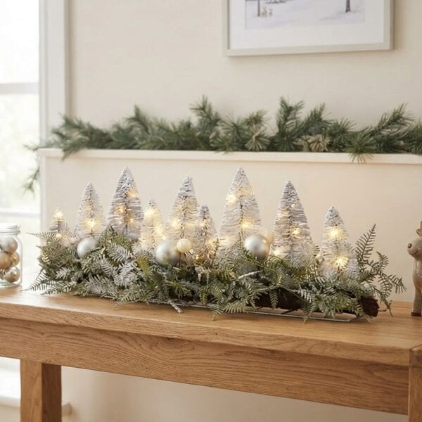 Garden Greatness Indoor Illuminated Snowy Tree Centrepiece