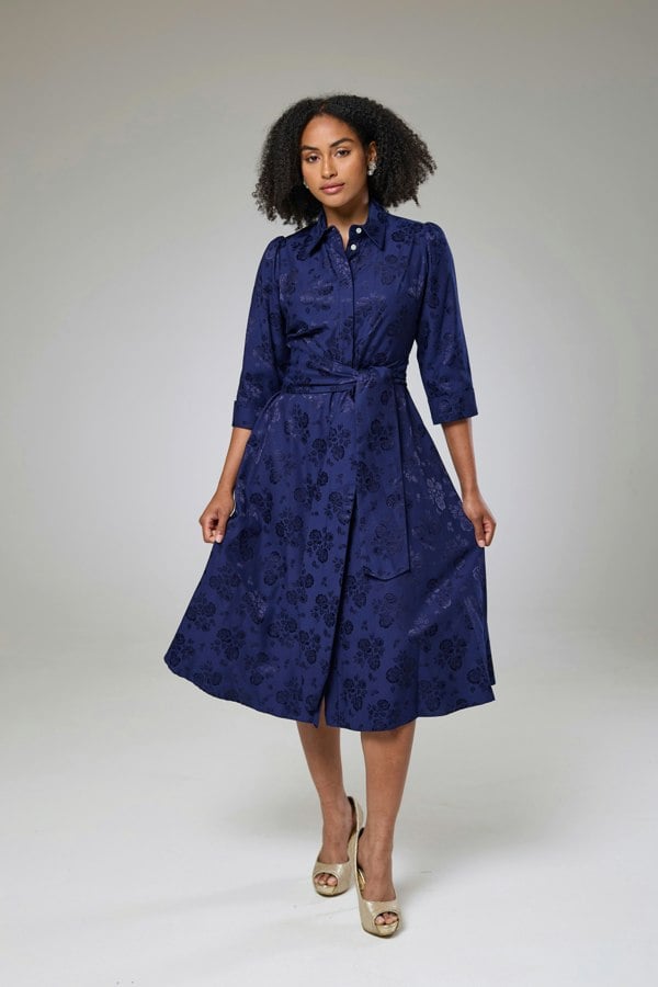 Isha's Timeless collection Royal Blue Petals Sleeved Dress