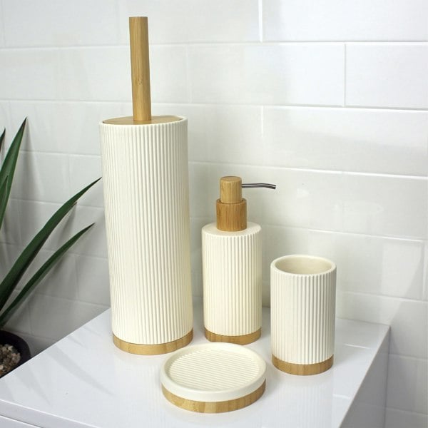 Showerdrape Bondi Cream Ceramic 4 Piece Bathroom Accessory Set