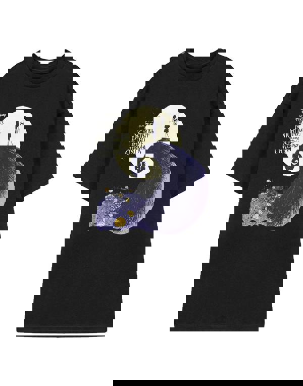 Disney The Nightmare Before Christmas Unisex Black Moon Short Sleeved T-Shirt