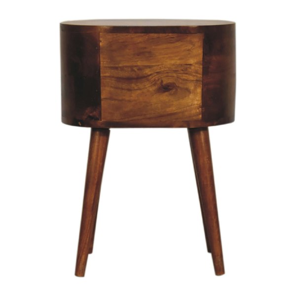Artisan Furniture Solid Wood Mini Chestnut Rounded Bedside Table
