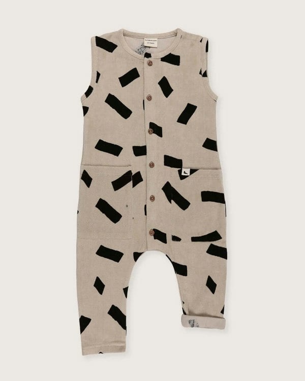 Stone Confetti Print Velour Jumpsuit - image 1