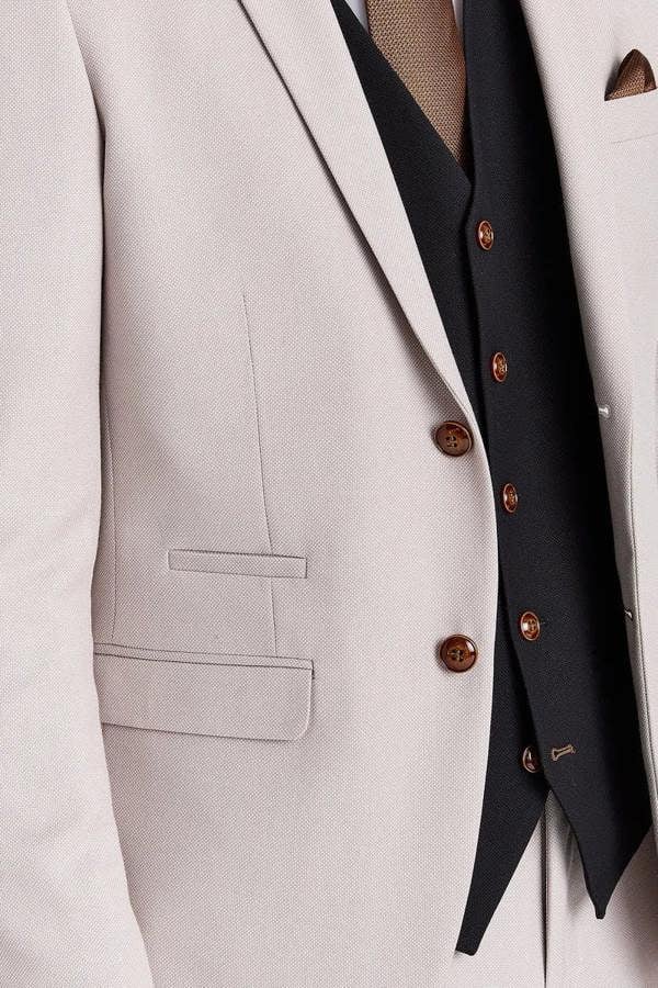 Paul Andrew Mayfair Stone Textured Suit With Black Waistcoat