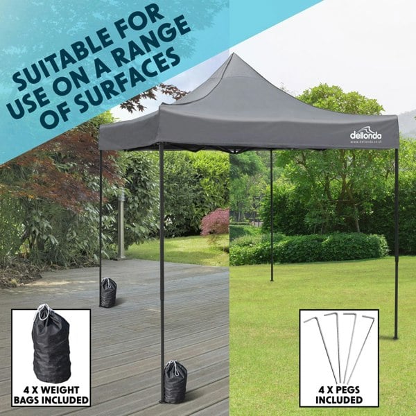 3x3m Pop-Up Gazebo - GREY Heavy Duty Frame & Water Resistant - Garden Pavillion - LoopsDirect