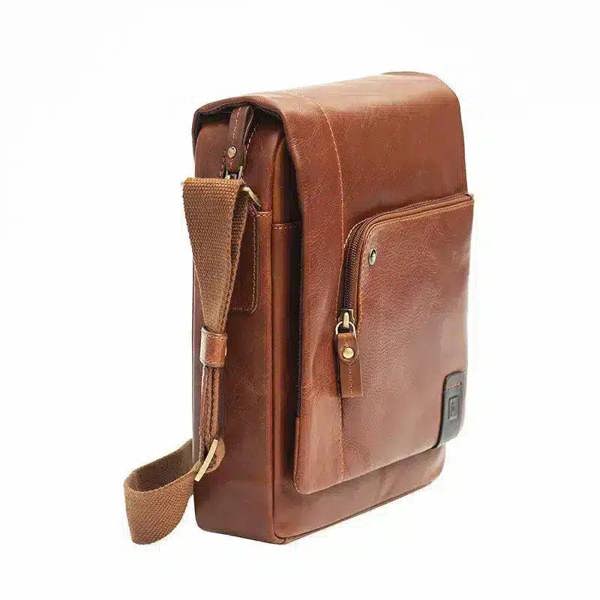 PRIMEHIDE Leather Crossbody Messenger Bag - Vito Tuscan
