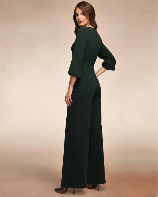 HotSquash Ruched Jumpsuit with Sleeves
