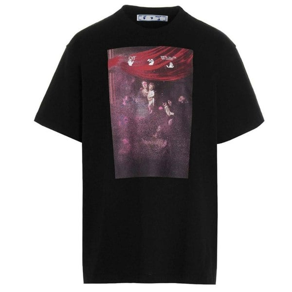 Off-White Sprayed Carvaggio Oversized T-Shirt - Black