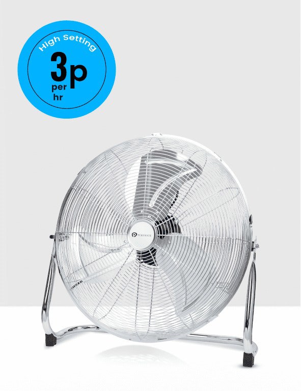 PureMate 20-Inch Chrome Gym Floor Fan