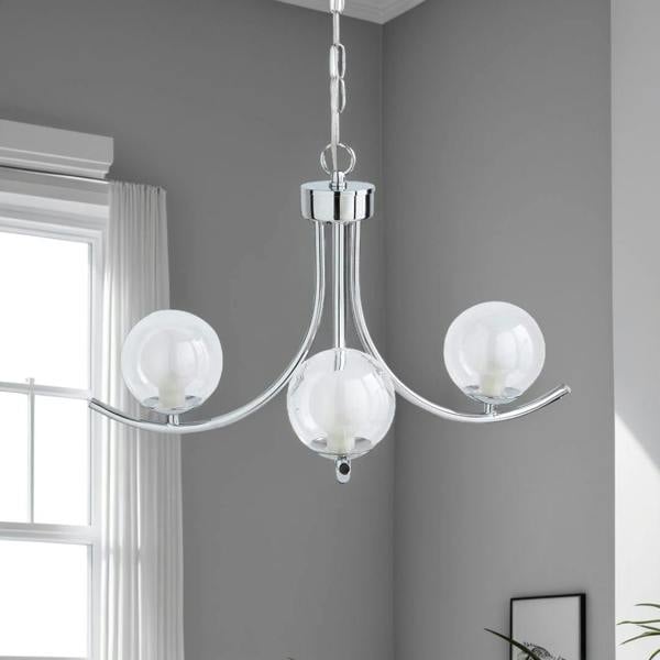 Pagazzi Lighting Jimena 3 Light Polished Chrome Pendant Ceiling Light