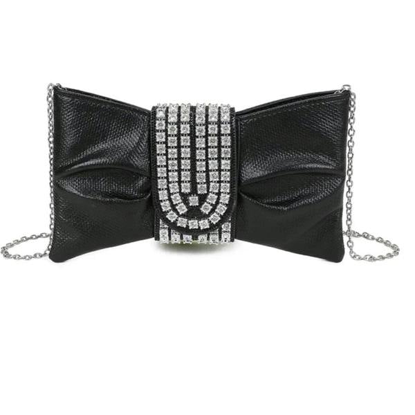Love EMVY Elegant Bow Crystal Buckle Clutch Bag – Evening, Prom & Wedding Handbag