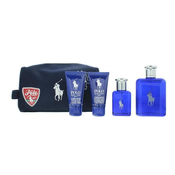 Ralph Lauren Polo Blue Eau de Toilette 125ml, Eau de Toilette 40ml, Shower Gel 50ml + Aftershave Gel 50ml Gift Set for Him