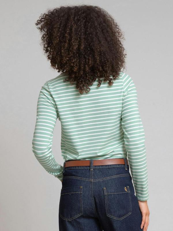 Kite Womens Organic Tarrant Jersey T-Shirt Seafoam Stripe