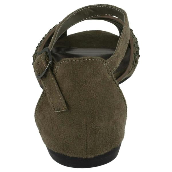 Anne Michelle Ladies Anne Michelle Flat Diamante Trim Sandals