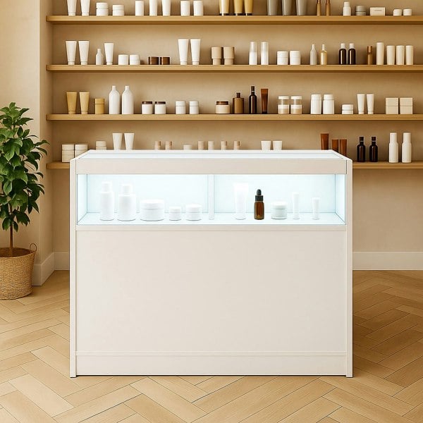 Monstershop LED Retail Shop Counter B1200 - White