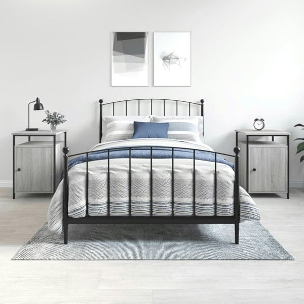 Berkfield Bedside Cabinets 2 pcs Grey Sonoma 40x42x60 cm Engineered Wood